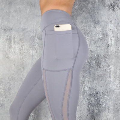 Mesh stitching yoga pants