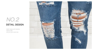 Women's Summer Plus Size Worn Fashion Jeans Women