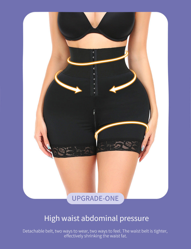 Breasted Bodybuilding Girdle High Waist Belly Contracting And Hip Lifting Pants