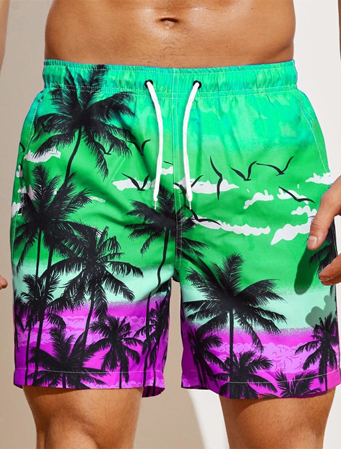 Men's Loose Beach pants 3D Printed Pattern