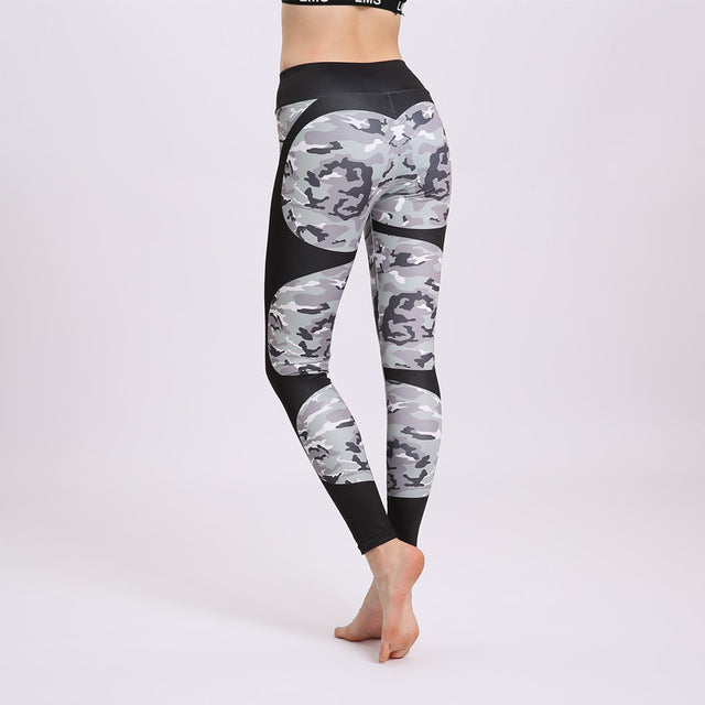 Print patchwork yoga leggings