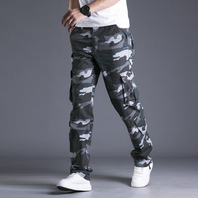 Cotton Multi-pocket Loose Cargo Trousers Straight Outdoor Large Size Camouflage Men's Pants