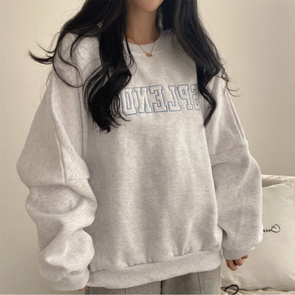 Fleece-lined Thickened High-end Sweater Female Student All-matching Long