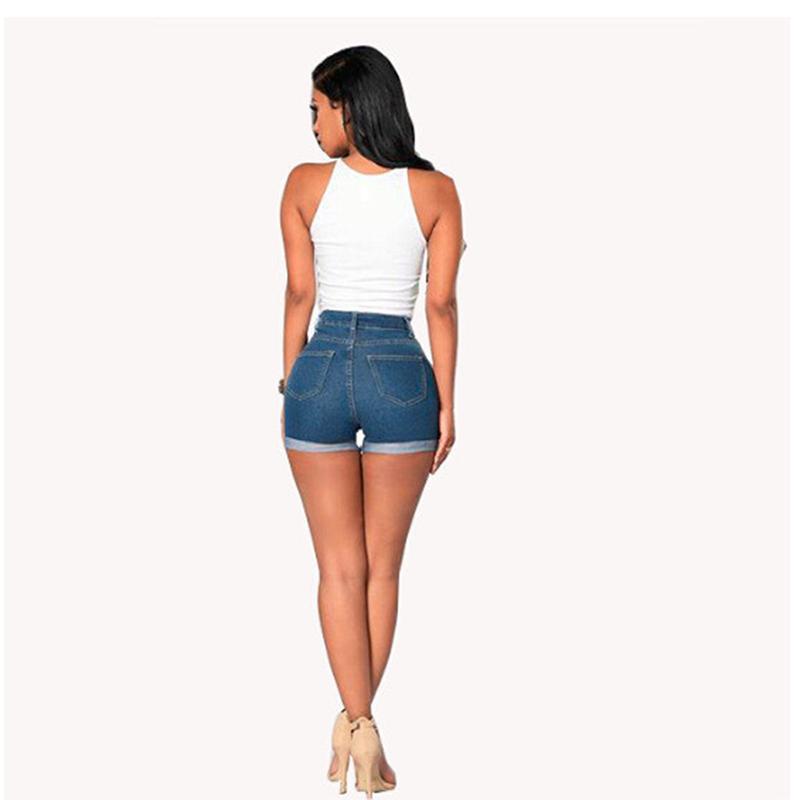 Denim shorts curled hot pants