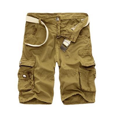 Multi-Pocket Camouflage Dungarees Belted Cargo Shorts