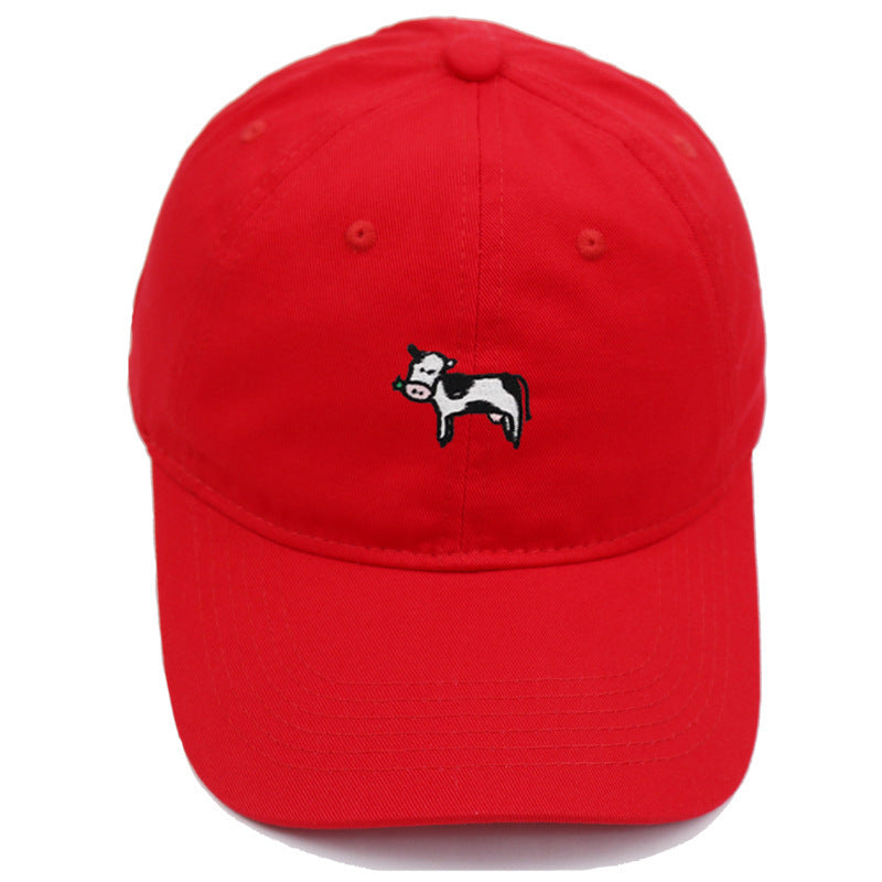 COW Embroidery Soft Top Baseball Cap Spring And Summer Cute