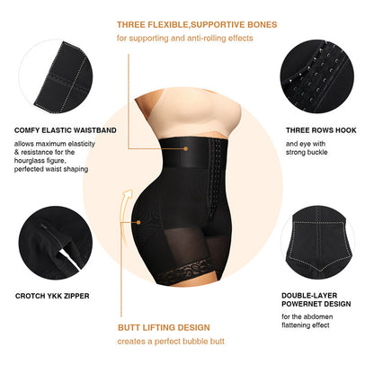 Breasted Bodybuilding Girdle High Waist Belly Contracting And Hip Lifting Pants