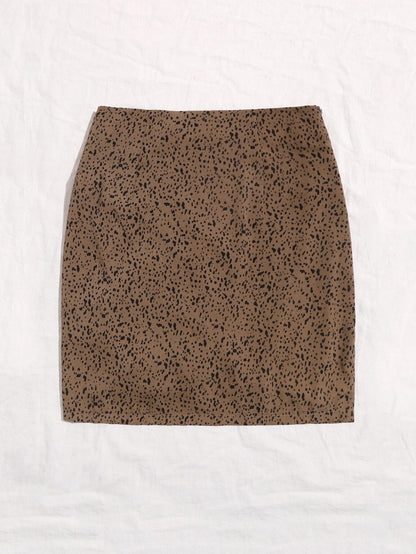 Sexy Mini Drawstring Short Skirt Ladies Leopard Print High Waist Slim One Step Skirt Skirt