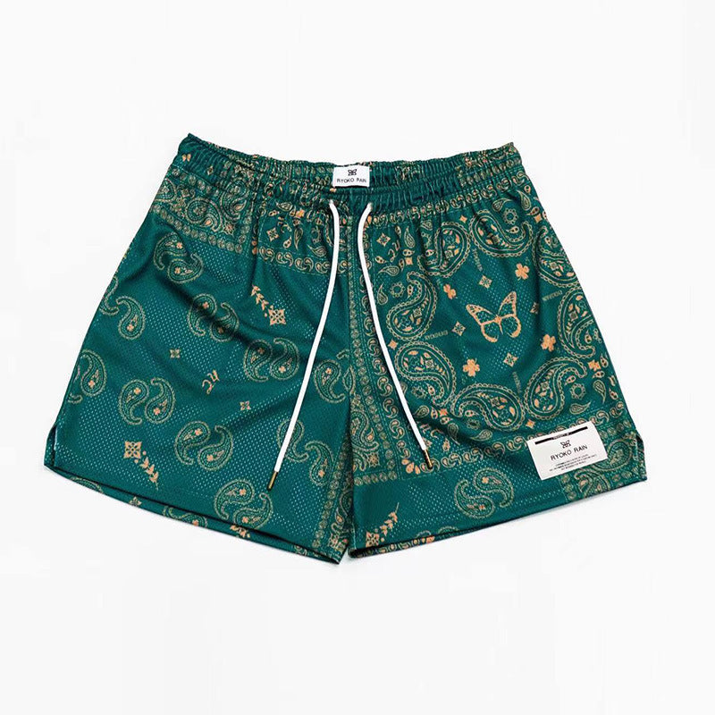 Paisley Shorts Mesh Outdoor Sports Basketball Shorts Leisure Short-length Pants