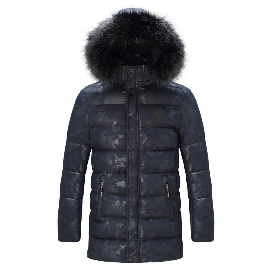 Men's Short Thickened Winter Outdoor Cotton-padded Clothing British Fur Collar Coat