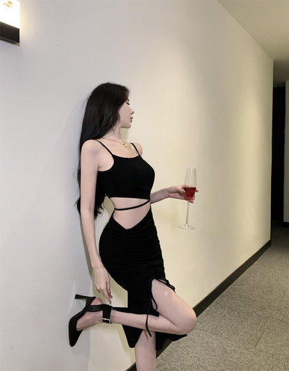 Cross Tie Heart Machine Suspender Dress