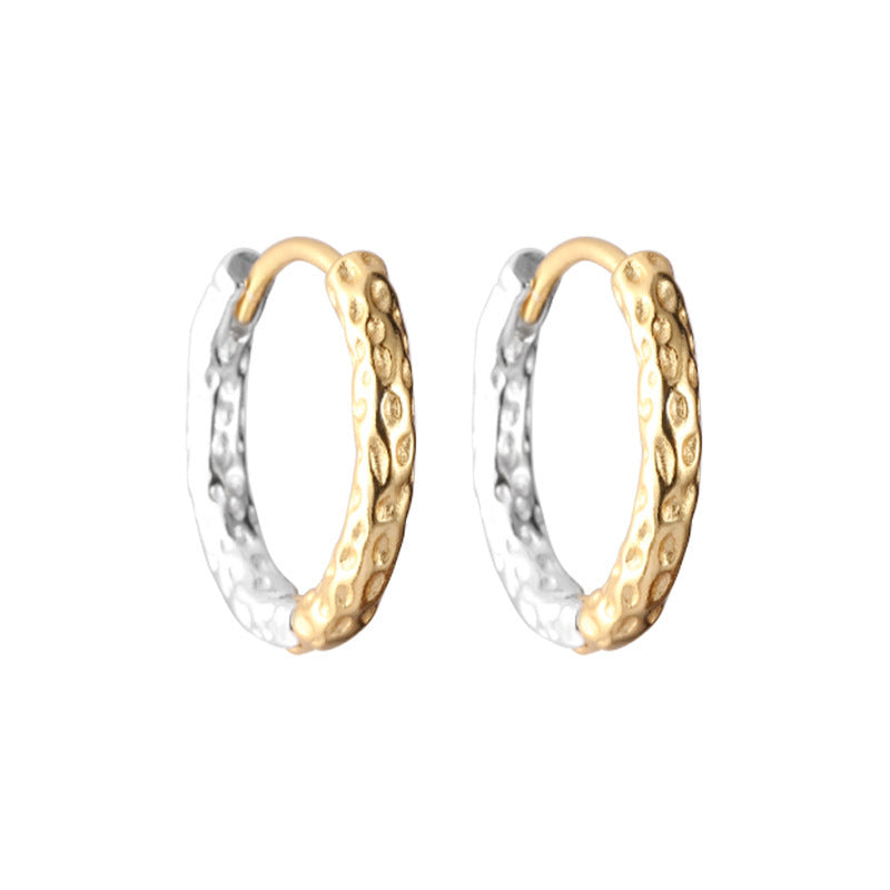 925 Sterling Silver Gold And Silver Color Matching Circle Ear Clip Women