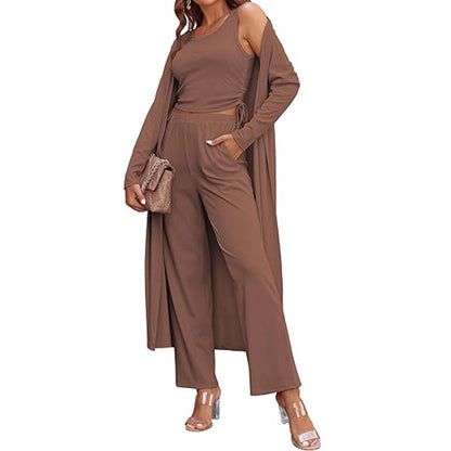 Women's Home Pajamas Long-sleeved Cardigan Trousers Suit