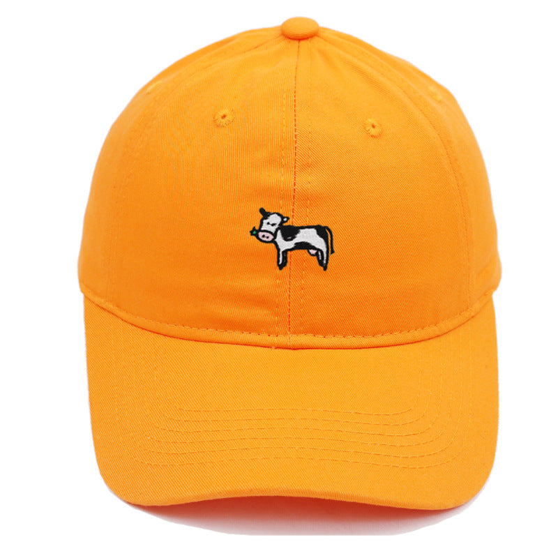 COW Embroidery Soft Top Baseball Cap Spring And Summer Cute