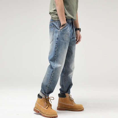 Fashion Retro Men's Casual Loose Straight-leg Jeans