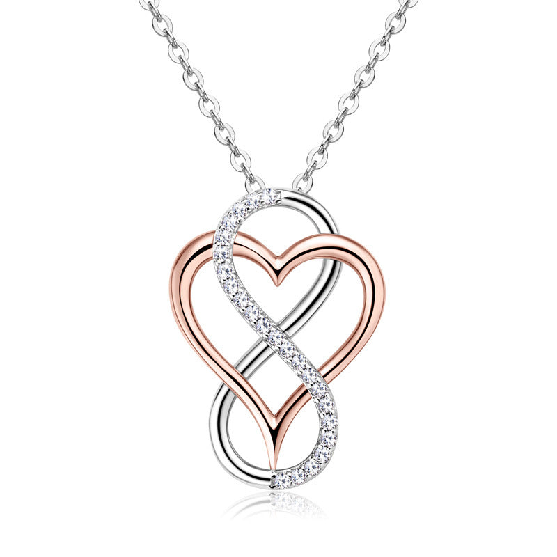 Graceful And Fashionable Love Heart-shaped Diamond Necklace