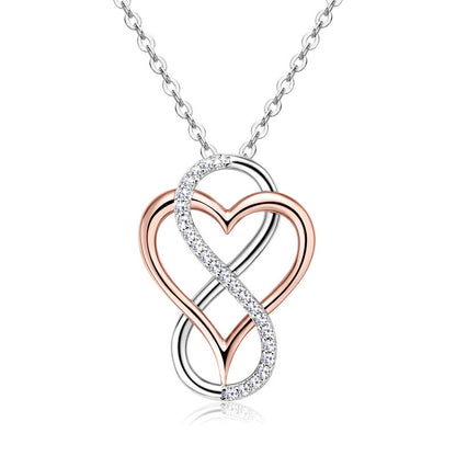 Graceful And Fashionable Love Heart-shaped Diamond Necklace