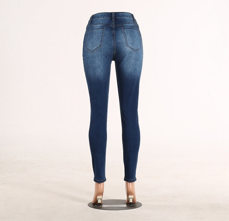 Tight-fitting hip-lifting fashion women's jeans