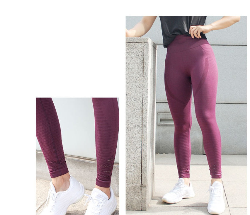 New yoga pants women tight elastic high waist running peach hip fitness pants sports suit pants