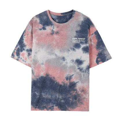 Tie-dye t-shirt men's round neck