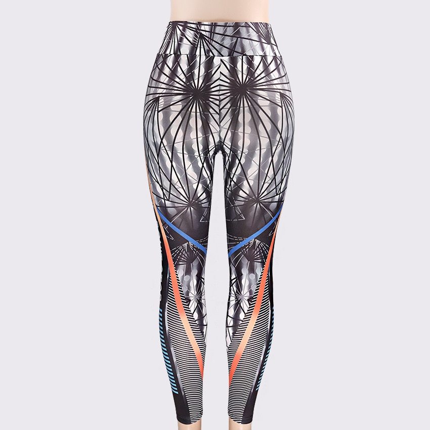 3D Printed Slim Jeggings High Waist Sporting Leggings Elastic Skinny Long Pants