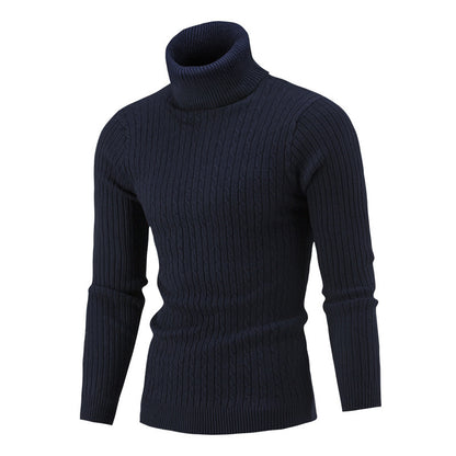 Sweater Twist Knit Sweater Slim-fit High Neck Knit