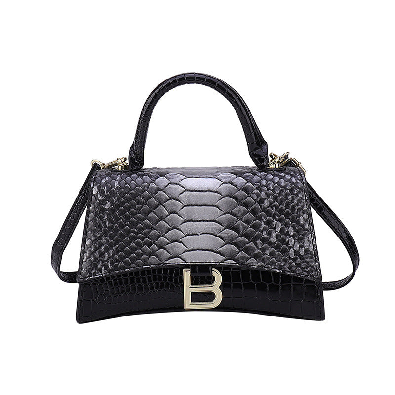 Women's Snake Pattern B Word Handbag