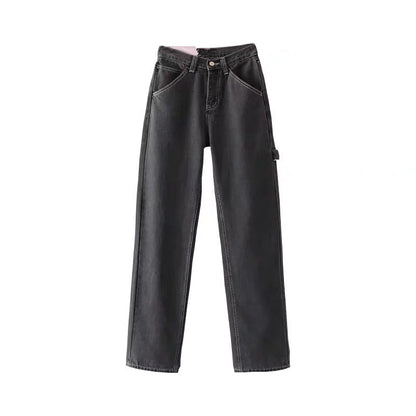 Women's casual high waist loose jeans