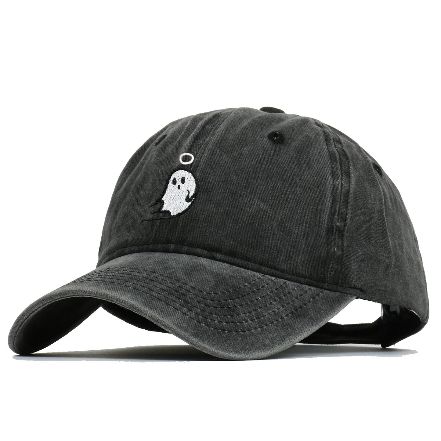 Ghost Embroidered Baseball Cap Pure Cotton Washed Baseball