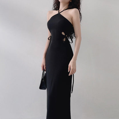 Elegant Women's Clothing Halter Cut-out Dress