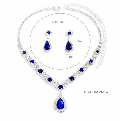 Fashion New Water Drop Necklace And Earrings Suite