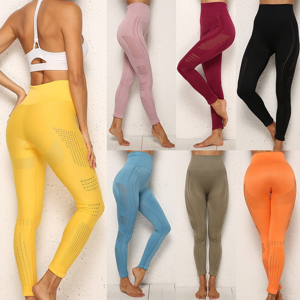 Sportswear female yoga clothes quick-drying seamless hollow hip tights