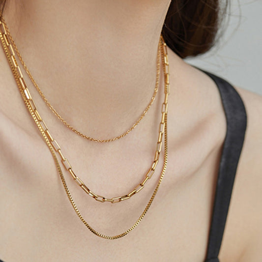 Three-layer Twin Necklace Female Niche Clavicle Chain