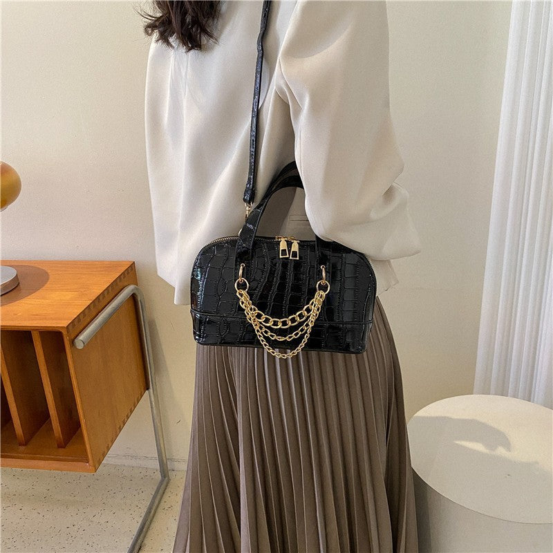 New Stone Pattern Chain Personality Shoulder Bag