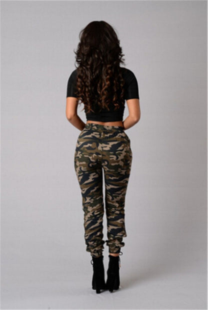 Print camouflage trousers