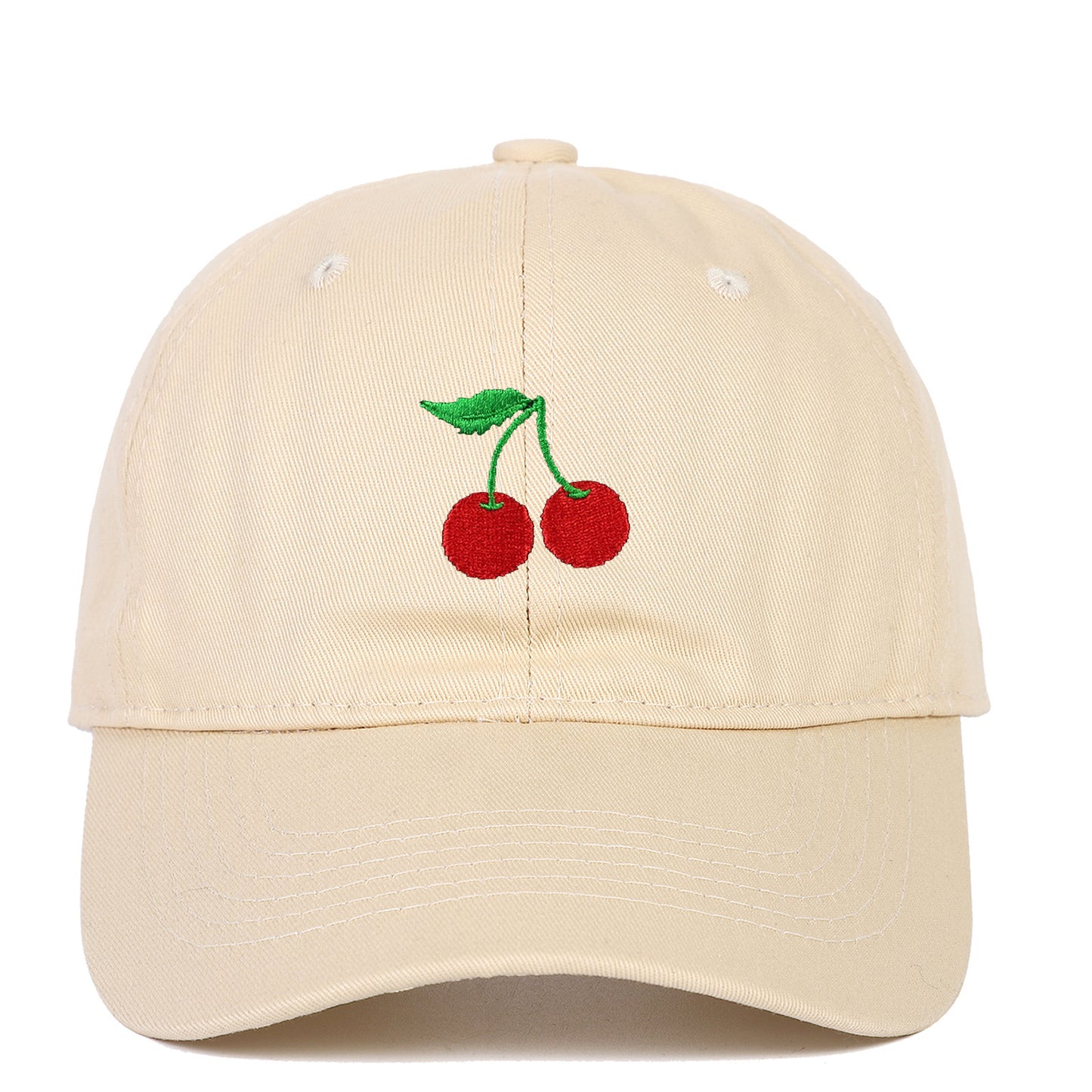 Cherry Embroidered Peaked Cap Outdoor Travel Sun-shade Sun Protection Hat