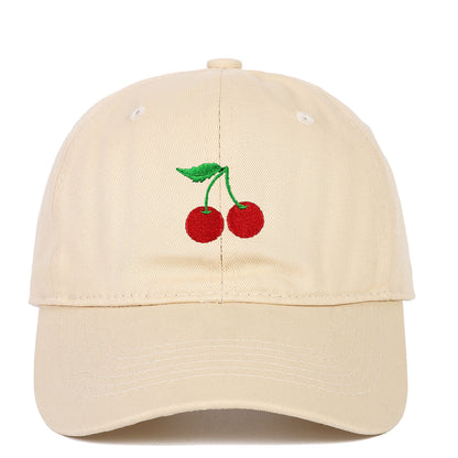 Cherry Embroidered Peaked Cap Outdoor Travel Sun-shade Sun Protection Hat