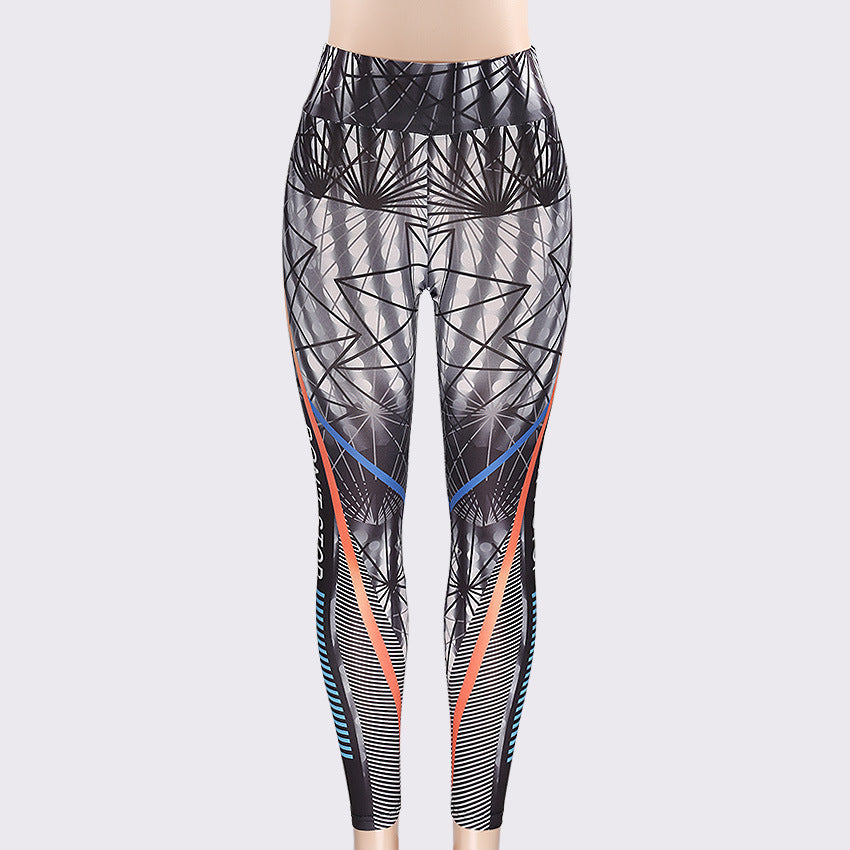 3D Printed Slim Jeggings High Waist Sporting Leggings Elastic Skinny Long Pants