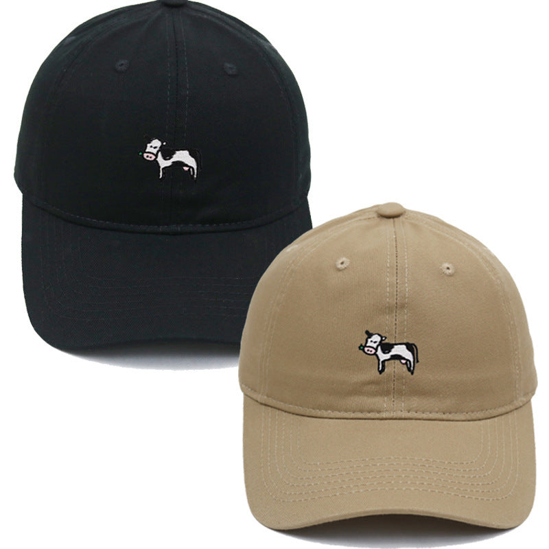 COW Embroidery Soft Top Baseball Cap Spring And Summer Cute