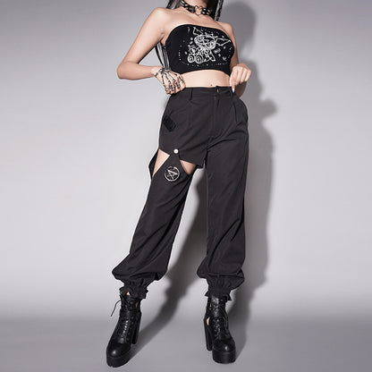 Goth Punk Loose Slack Track Pants Cargo