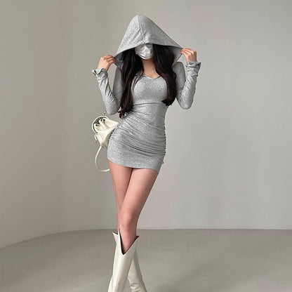 Hooded Long Sleeve Bottom Dress