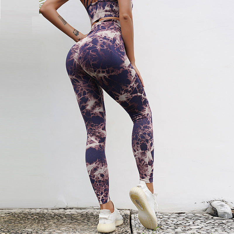 Tie-Dye Yoga Wear Women'S Sports Fitness Suit