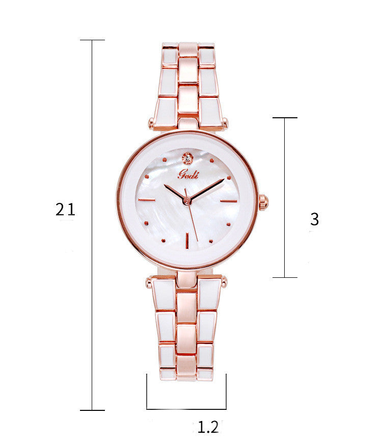 Ladies Watch Trendy Student White Quartz