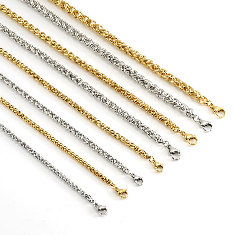 Stainless Steel Necklace 18K Gold Keel Chain Necklace