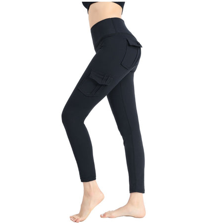 Pockets Trousers Solid Color Slim Yoga Track Pants Womens Clothing