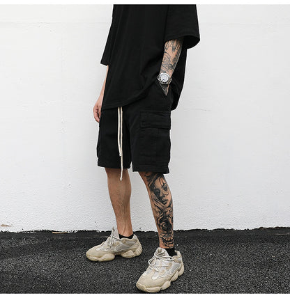 Distressed cargo shorts