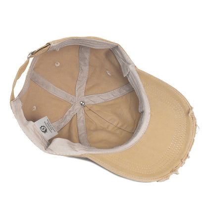 Ripped Cotton Worn Looking Washed-out Cotton Baseball Cap