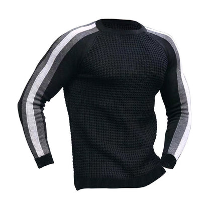 Men's Contrast Slim Bottom Sports Casual Sweater