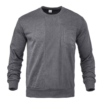 Patchwork Round Neck Men's Casual Sweatshirt