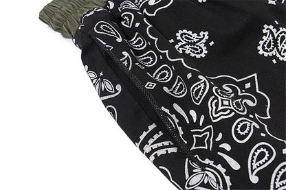 Cashew Flower Patchwork Casual Shorts For Men